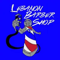 A cartoon of a barber shop with the words lebanon barber shop written underneath it.